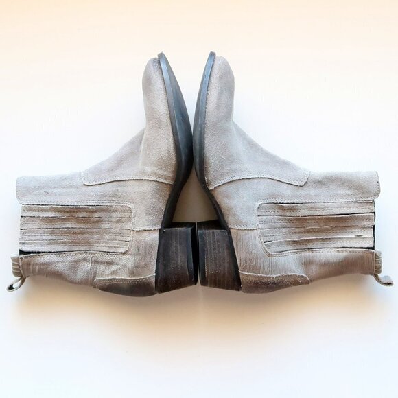 Splendid Grey Suede Leather Western Cowgirl / Cowboy Ankle Boots / Booties Sz. 8 - Picture 8 of 16